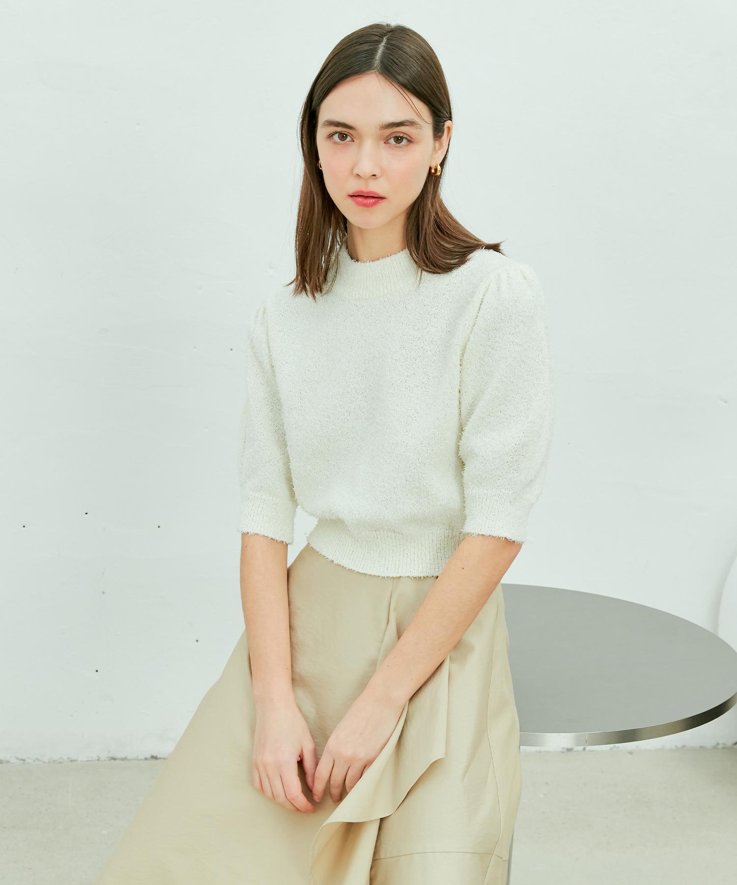 Near And Dear Puff Sleeve Knit Top_Ivory Free