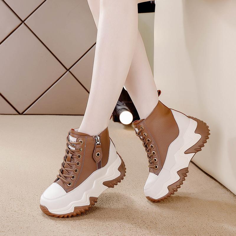 Thick-soled inner height-increasing women's shoes autumn and winter new versatile fashion cm breathable casual high-top shoes women's shoes