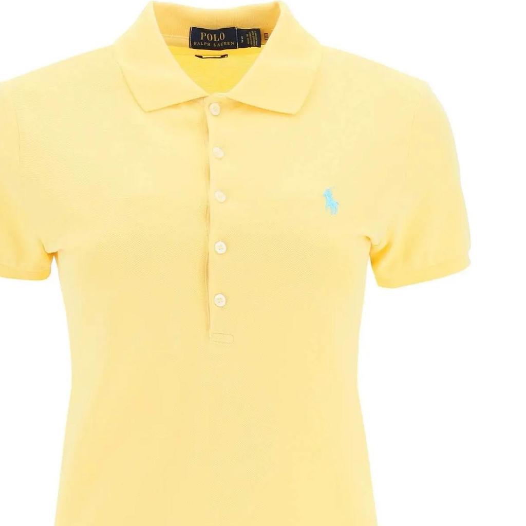 Polo Ralph Lauren SS23 Solid Color Single-Breasted Slim Fit Casual Short Sleeve Polo Shirt Women Tops Yellow 211870245-030