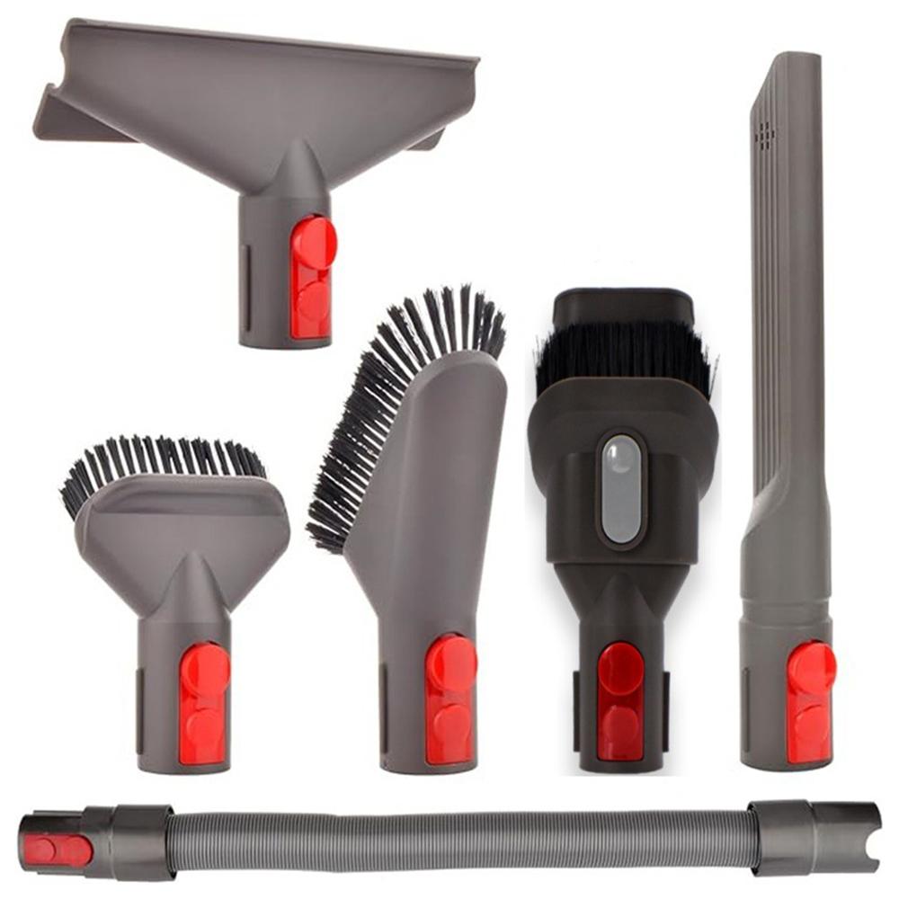 For Dyson V15/V12/V11/V10/V8/V7 6Pcs/Set Vacuum Cleaner Crevice Cleaning Nozzle Soft Hard Brush Hose Accessories