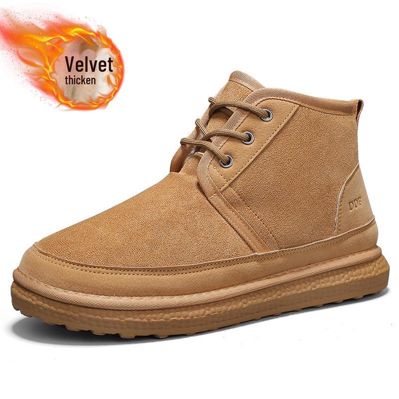 Men's High Top Non-Slip Snow Boots with Velvet Lining - Warm and Casual Winter Footwear