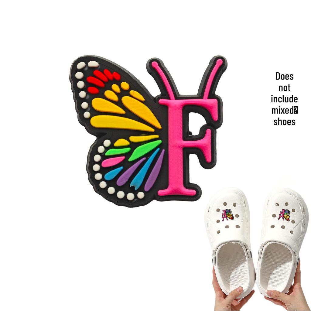 Cross-border Cute Detachable PVC Shoe Ornaments: Butterfly, Letter, Cartoon Designs for Festival and Party Shoes