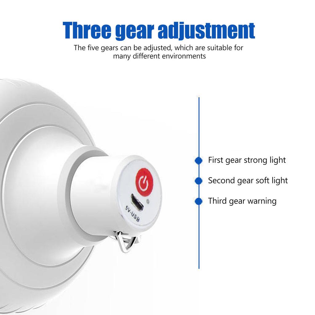 Outdoor LED USB Rechargeable Light Bulb 120W Portable Emergency Light Bulb with Hook for Night Market Stalls Household Power Failure
