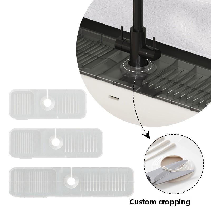 Silikon-Waschbecken transparente Armaturenunterlage, Küchenspüle Spritzschutz und rutschfeste Arbeitsplattenunterlage