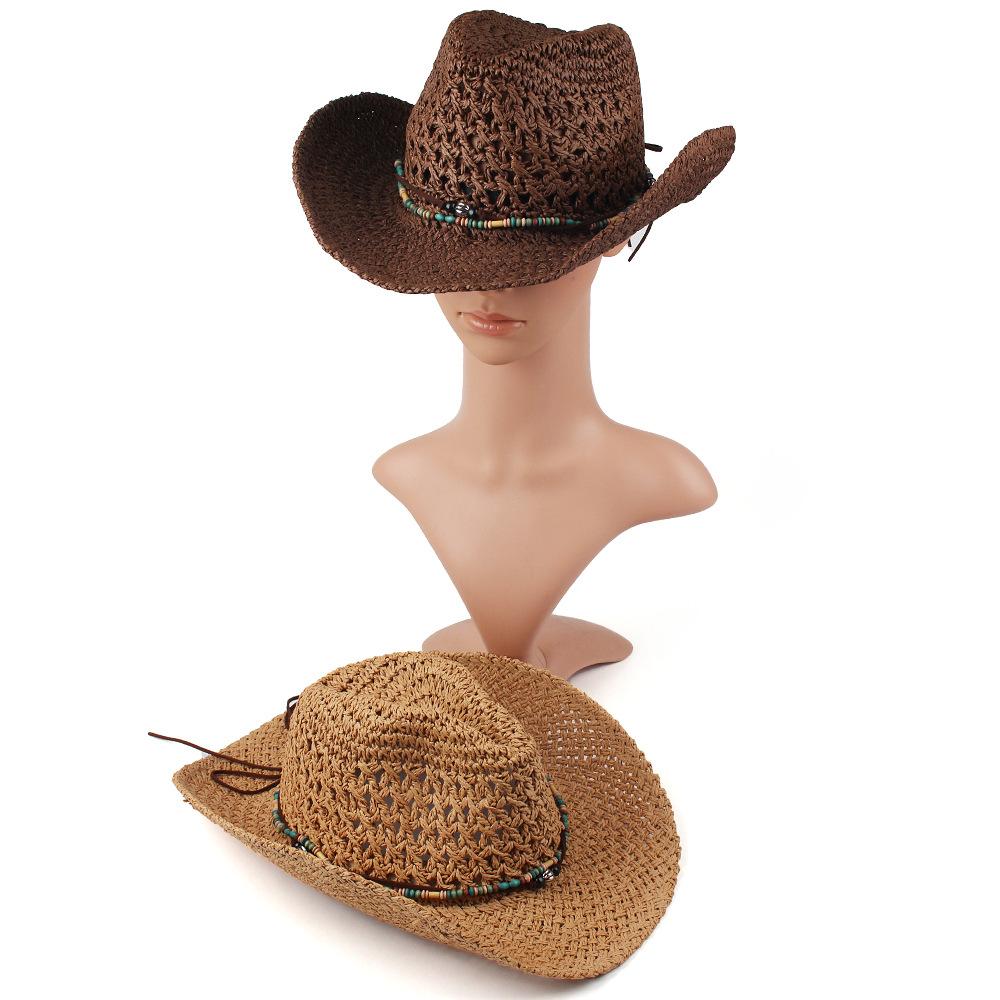 Neutral Hand-woven Straw Hat European and American Retro Style Denim Straw Hat Spring and Summer Breathable Sun Hat Wholesale