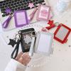 With Wrist Strap Photocard Case Glitter PU Keychain Bag Pendant Cute Photocard Holder  Metro Card