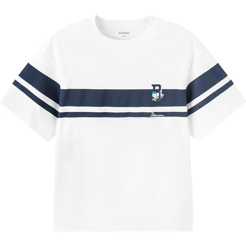 Balabala Boys' 2026 Summer Pure Cotton Short Sleeve T-Shirt