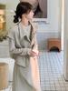 Korean Casual Workwear Vest & Skirt Set - Women's Spring/Autumn 2025 Three-Piece Outfit with Round Neck Long Sleeve Top.