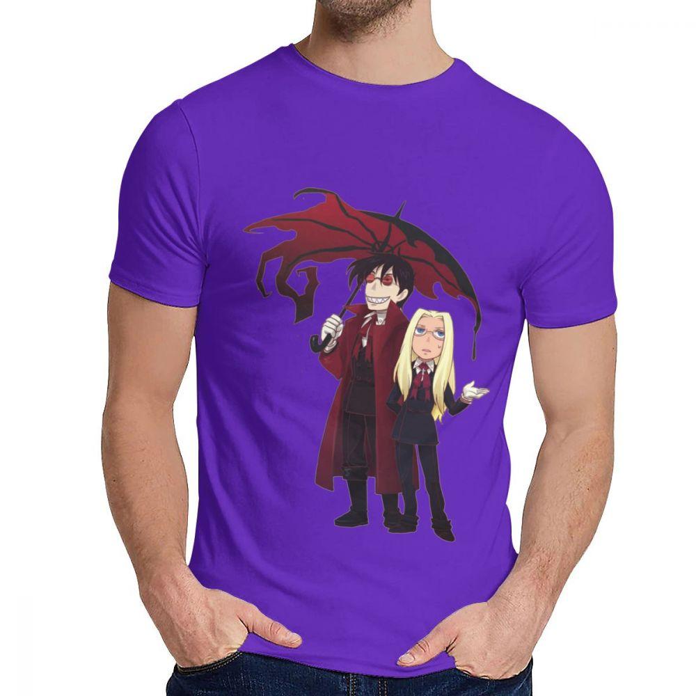 Streetwear Hellsing And Alucard Cartoon Style Tee Shirt For Men Crazy Great T Shirt O Neck