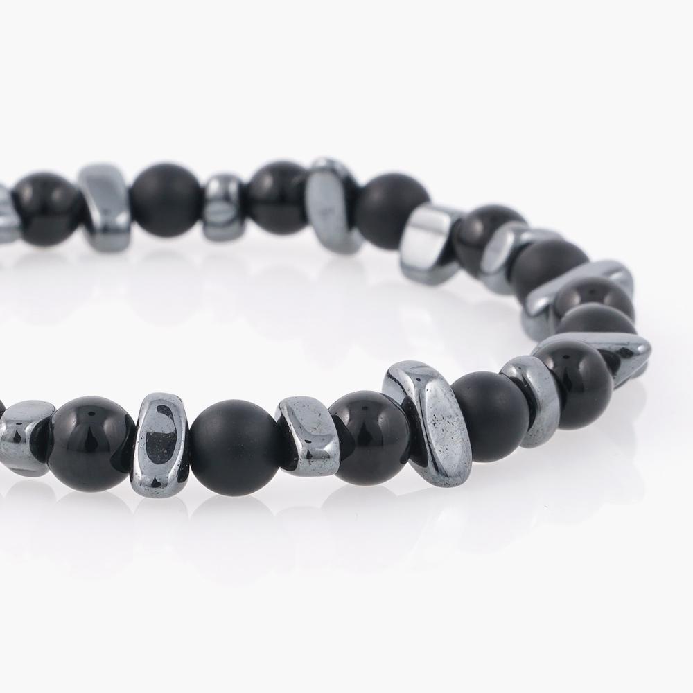 Jbans Classic 6Mm Asymmetrical Seahorse Mix Black Onyx Gemstone Bracelet (C2401Ac1157_Bk)