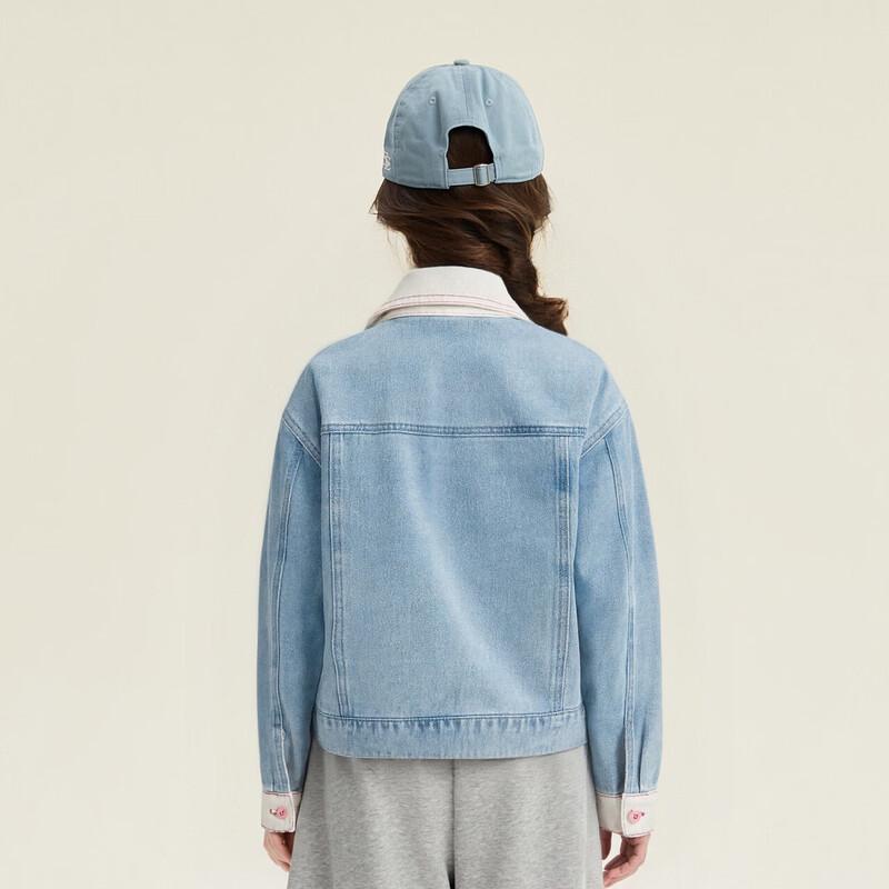 Girls' Embroidered Puppy Denim Jacket