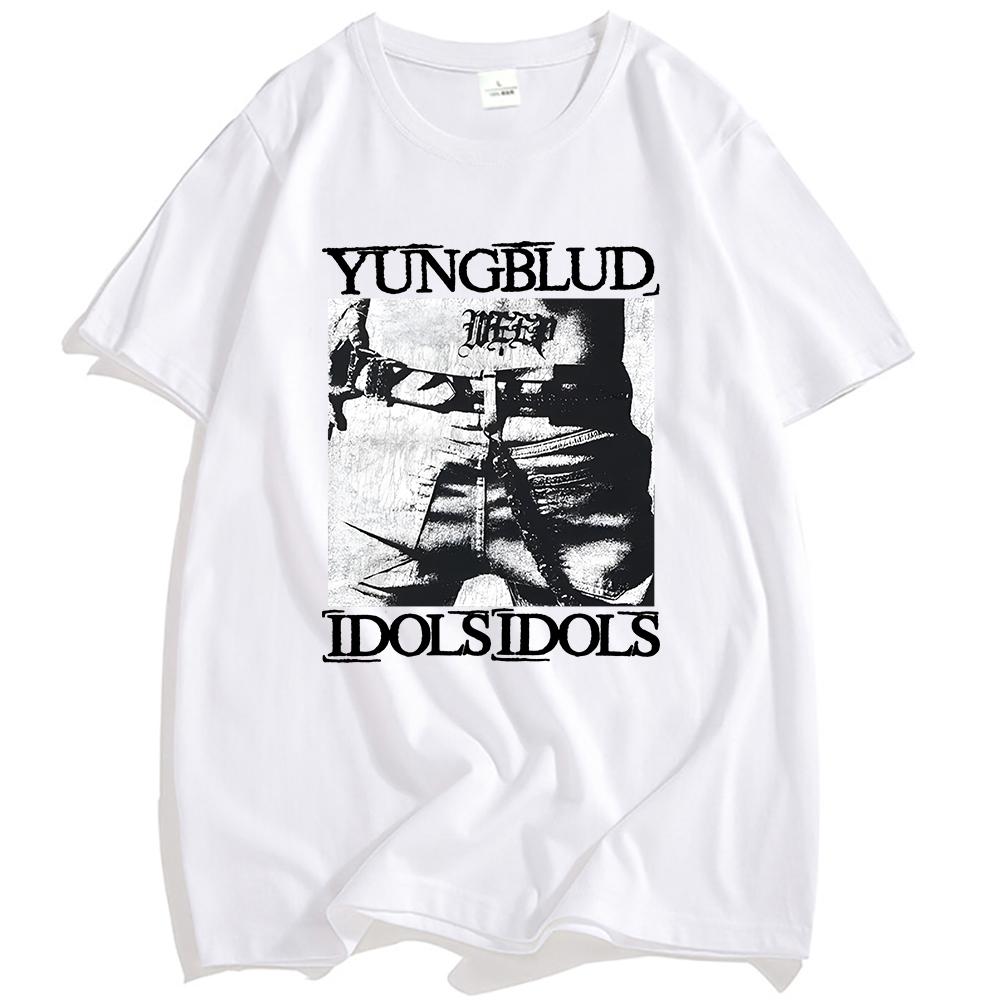 Idols Tetování Tričko YUNGBLUD Zpěvák Potisk Trička Bavlna Krátký Rukáv Letní Tričko Unisex Streetwear Hip Hop Pánská Trička Top
