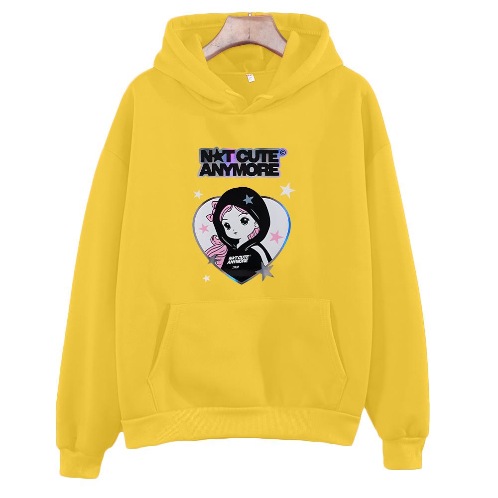 Korea Kpop ILLIT Kapuce Kapela ILLIT Už Ne Roztomilý Potisk Oblečení Pánské Dámské Trend Y2k Pulovr Unisex Ležérní Fleecová Streetwear