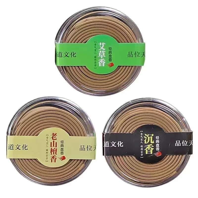 4 Hours 20/48/72/120 Plates Coil Incense Natural Sandalwood OUDH Fragrant Buddha Yoga Refreshing Cense Small Business Supplies
