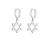 Unisex 18K Gold-Plated Stainless Steel Hexagram Dangle Coil Earrings