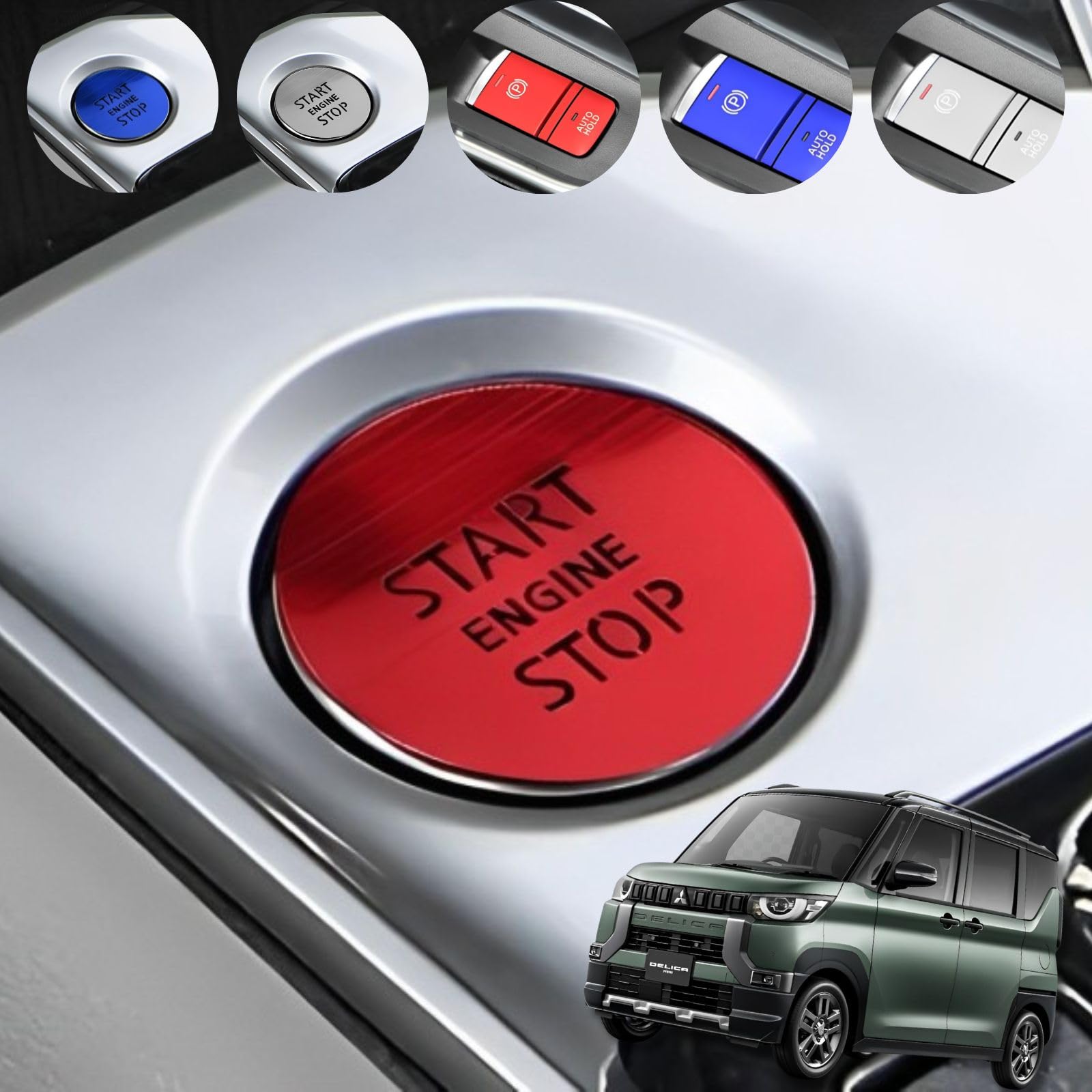 

Liberte555 Delica Mini Parts Custom Parts Custom Accessories Button Cover Delica Mini Lukes 40 Series (Engine Start Button Cover, Red) красный