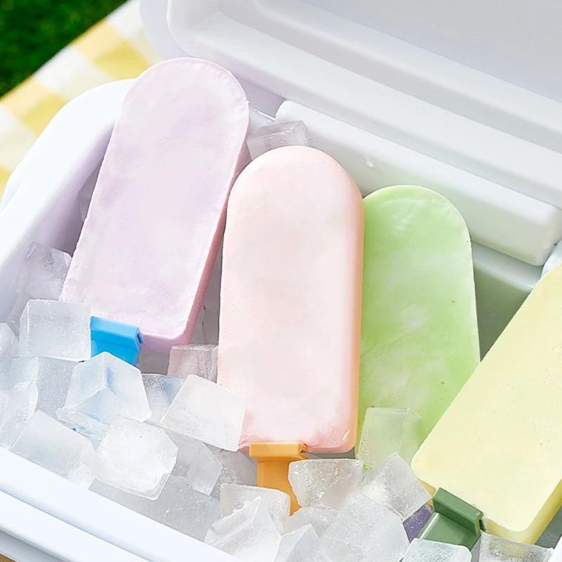 DIY Silicone Ice Cream Mold with Stick Lid Reusable Ice Cream Makers Dessert Ice Popsicle Mold Creativity Stackable Ice Pop Mold