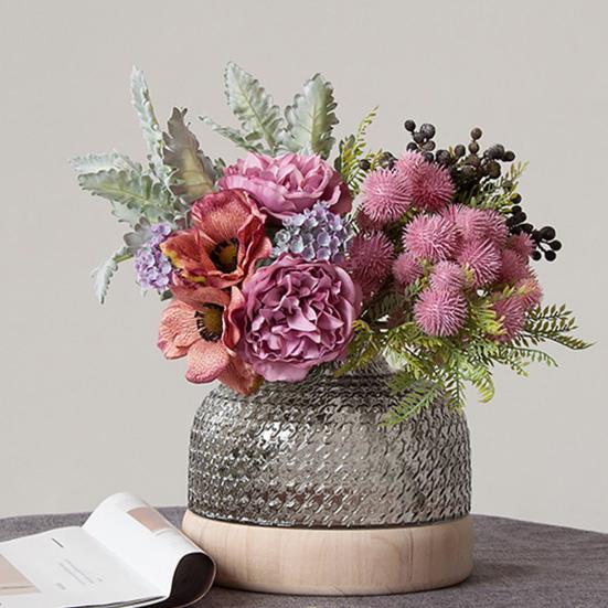 Útil flor de seda sintética, enredaderas transparentes que no se decoloran, ornamentales