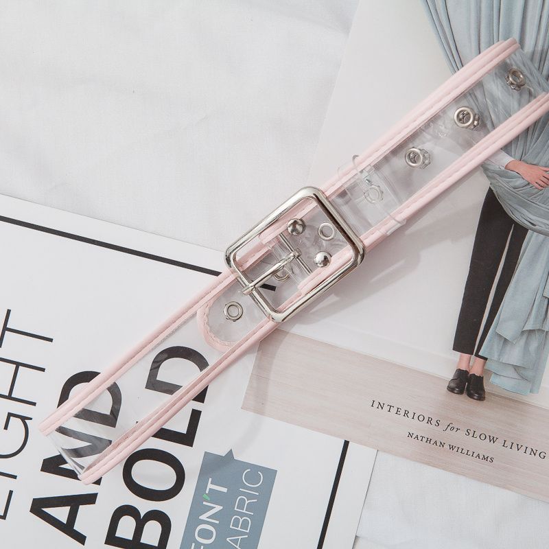 

Minimalist Transparent Fashionable Womens Belts Perfect For Jeans And Skirts Students For Pink Rectangle