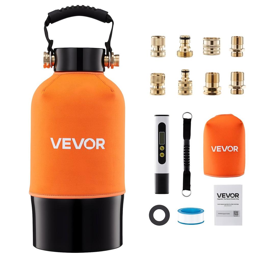 Sistema di Acqua Deionizzata per Autolavaggio, Sistema di Acqua per Autolavaggio Senza Macchie con Resina DI da 5L e Misuratore TDS, Filtro Acqua Deionizzata Senza Macchie per Auto Camper
