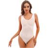 Womens Sheer One-Piece Swimsuit U Neck Sleeveless Bodysuit Beachwear Pool Party Leotard