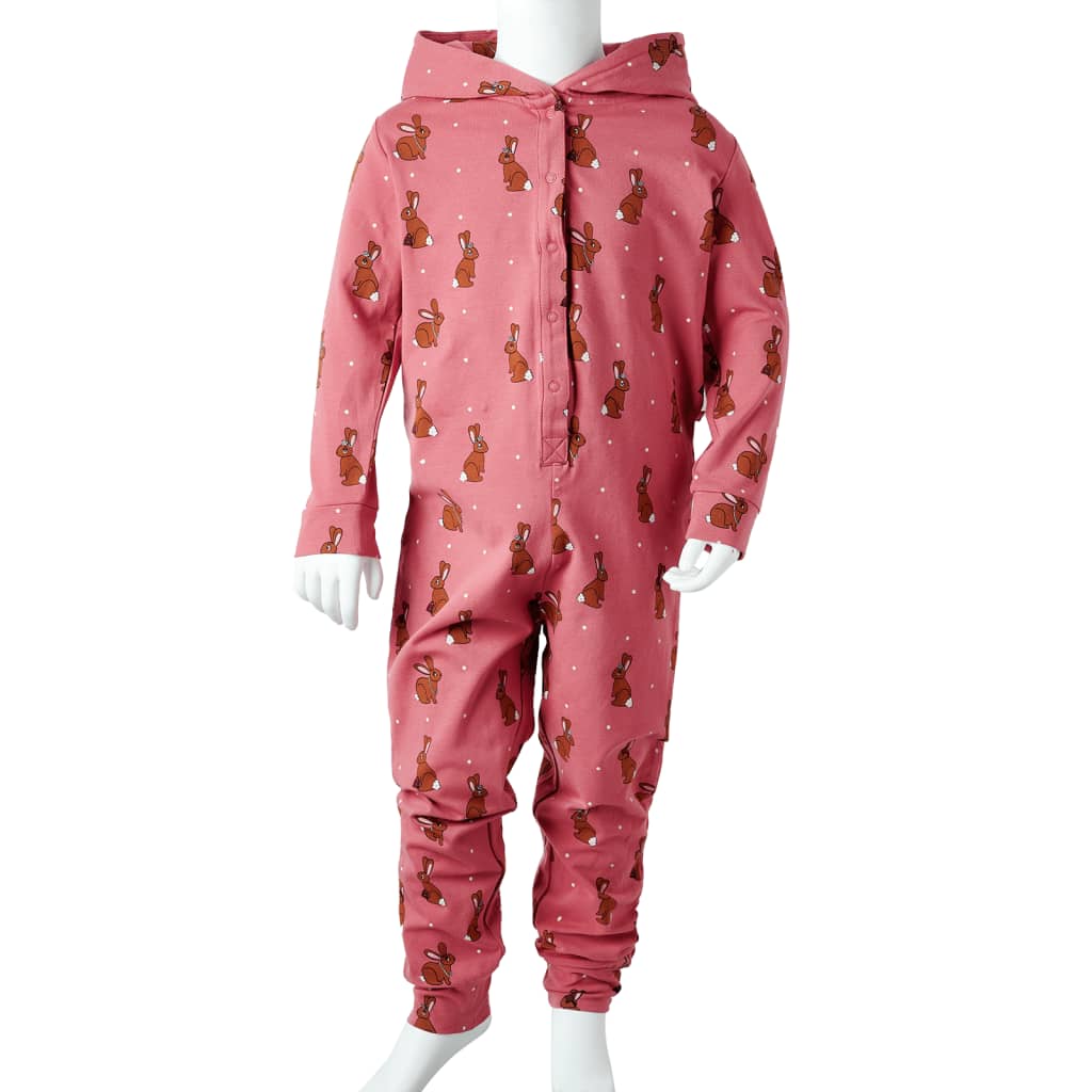Children's Hooded Overalls, Dusty Pink, 92