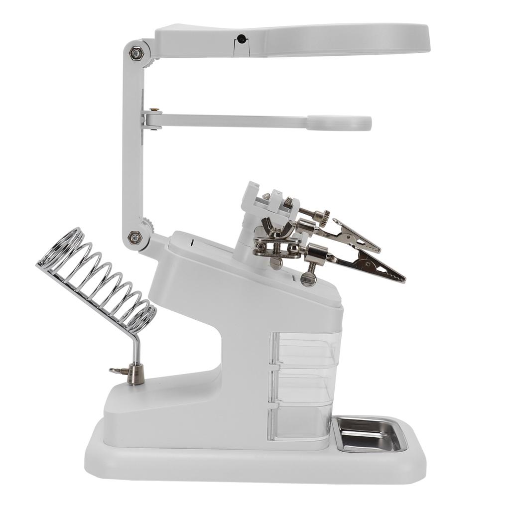 Desktop LED Hands Free Magnifying Glass for Reading Inspection Soldering RepairingWhite