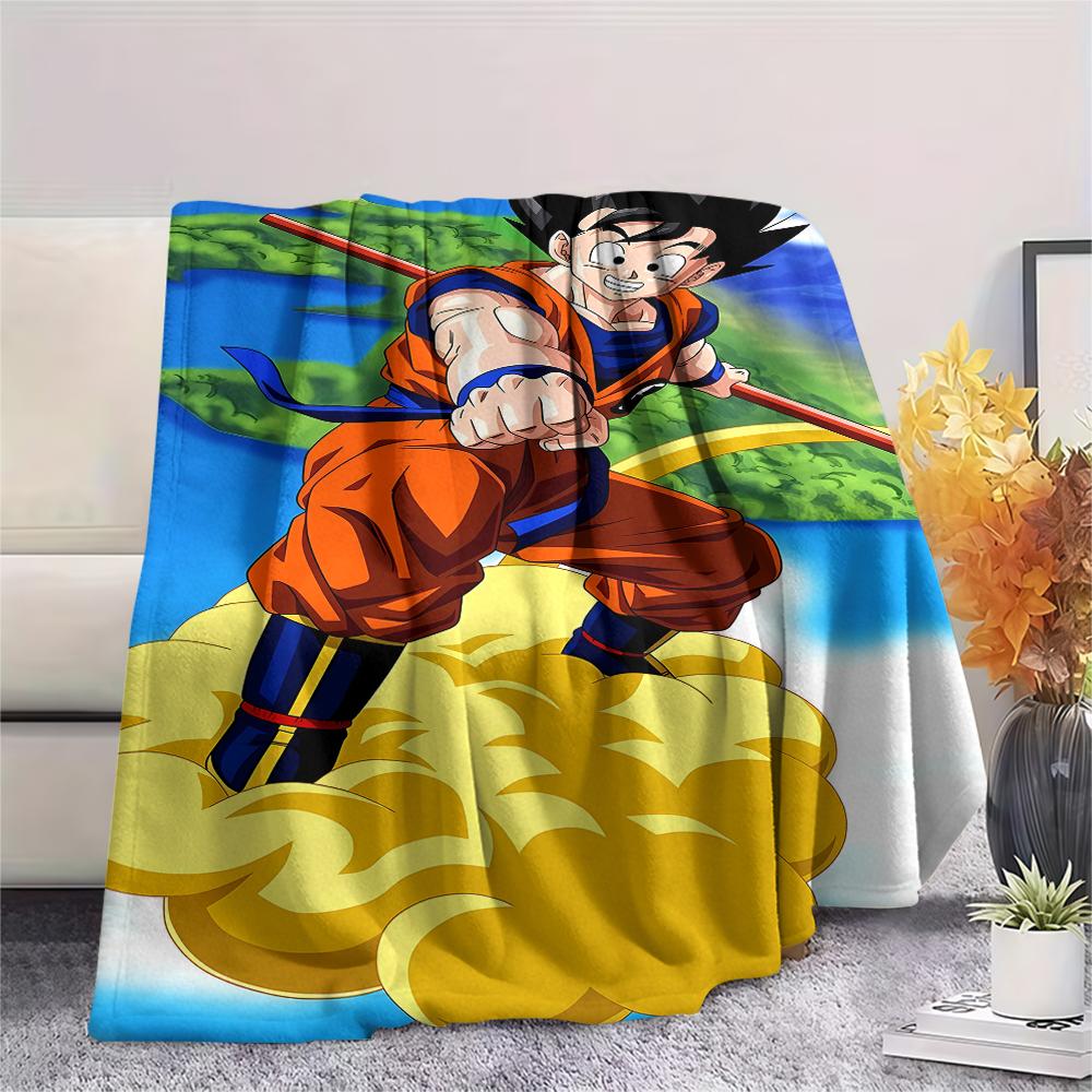 Coperta in Flanella con Stampa Personaggi Dragon Ball, Alta qualità Confortevole per Tutte le Stagioni, Arredamento per la Casa, Calore e Comfort, Perfetta per Regali di Natale