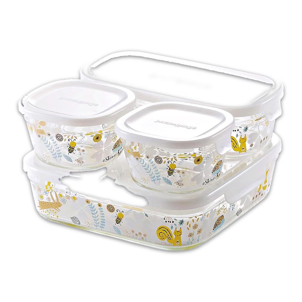 iwaki Pack & Range Square Glass Food Storage Containers Heat Resistant Microwave Safe PS-PRN-11W