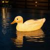 Decorative Resin Swan Statues for Ponds Solar Floating Garden Statue with Warm LED Lights, Waterproof Outdoor Pond Decor Automatic Dusk to Dawn