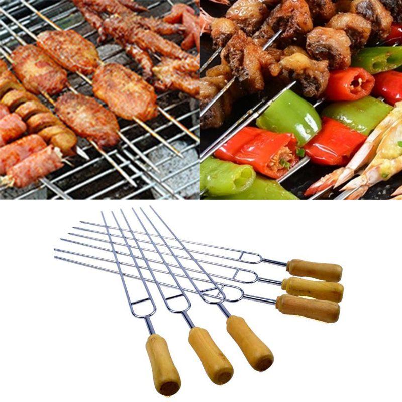 6pcs Stainless Steel U-Shaped Barbecue Brazing Fork Needle Grilling Skewers BBQ Tools