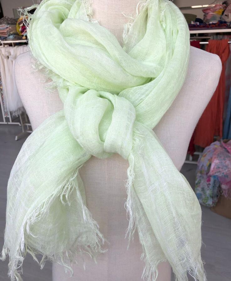 High Quality 100% Linen Scarf Fashion Brand Plaid Scarf Spring Autumn Warm Soft Shawls Cotton Tassel Scarves