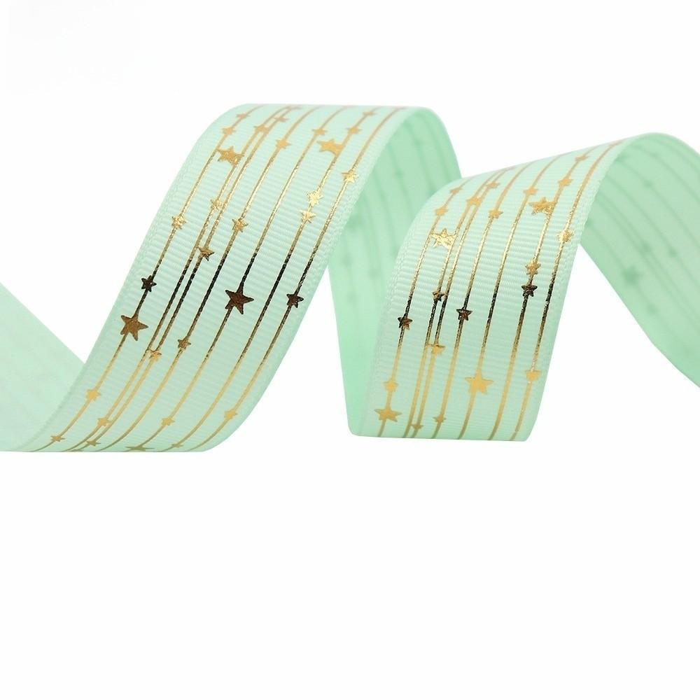5 Yards Bronzing Stripe Ribbon Star Stripe Star Ribbon Durable Gradient Ribbon DIY 06