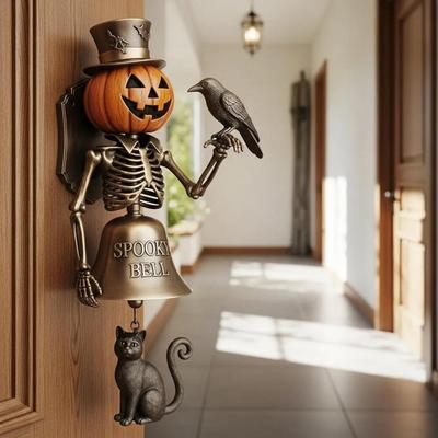 Halloween Door Bell Ornament Vintage Metal Doorbell Home Office Entrance Door Wall Mount Decorative Welcome Bell