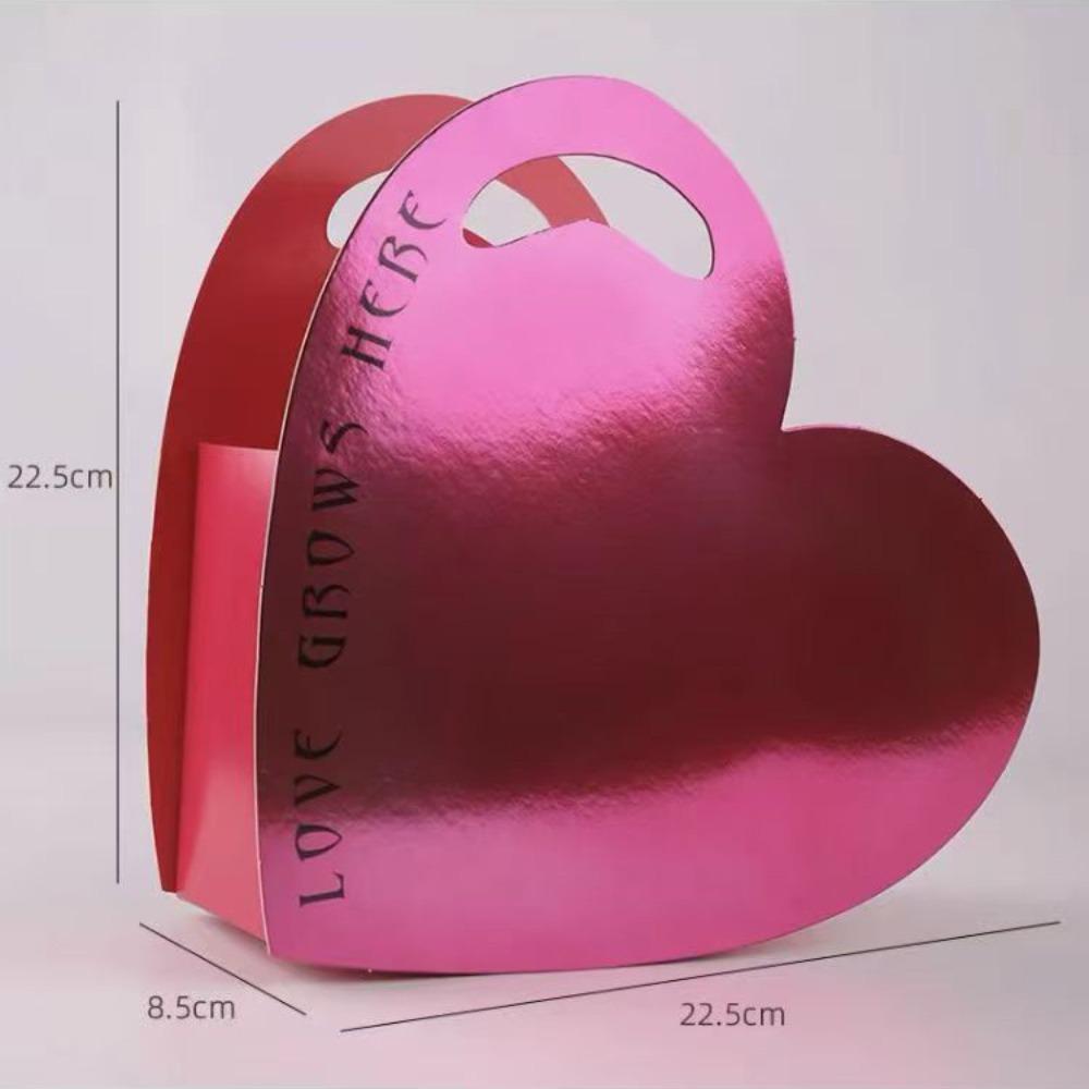 

3PCS Hand-held Heart-shaped Flower Box Heart Shape Fresh Flower Gift Box Gift Giving D - 3PCS