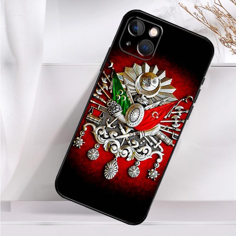 Capa com brasão de armas do Império Otomano para iPhone 14 16 15 Pro Max 11 12 13 Mini 7 8 Plus X XR XS MAX Capa macia à prova de choque