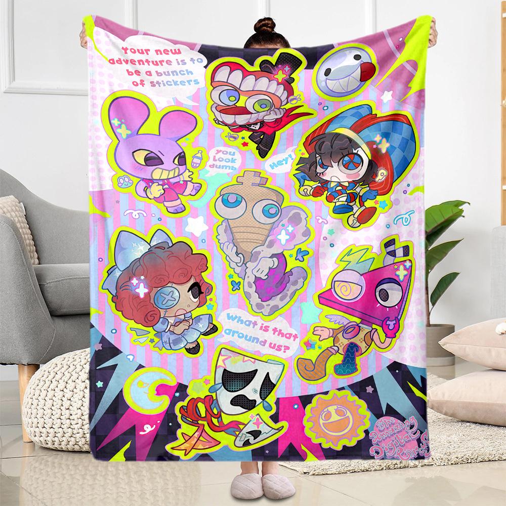 Digital Circus Blanket Soft Warm Cozy Great for Chair Bed Livingroom for All Occasions Digital Print Suitable for Gifting Relatives and Friends