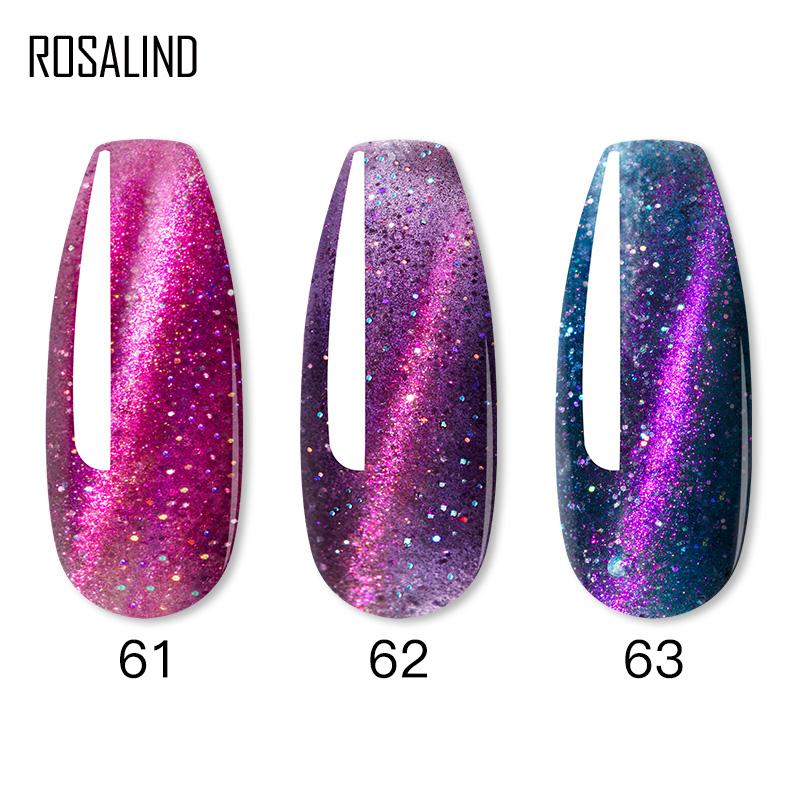 ROSALIND Poly Nail Gel Semipermanent UV 15ML Crystal Acrylic Liquid Extension Hybrid Varnish Poly Nail Gel Cat's Eye Effect