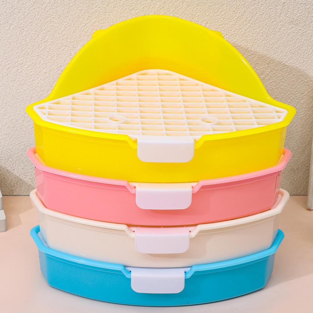 Rabbit Litter Pan Animal Potty Trainer Bunnies Corner Toilet Box Detachable Hollow Ferret Hamster Dragon Cat Guinea Pig Supplies
