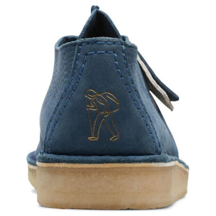 Clarks Round Toe Lace-Up Comfortable Versatile Casual Shoes Men Sneaker Blue 26170134