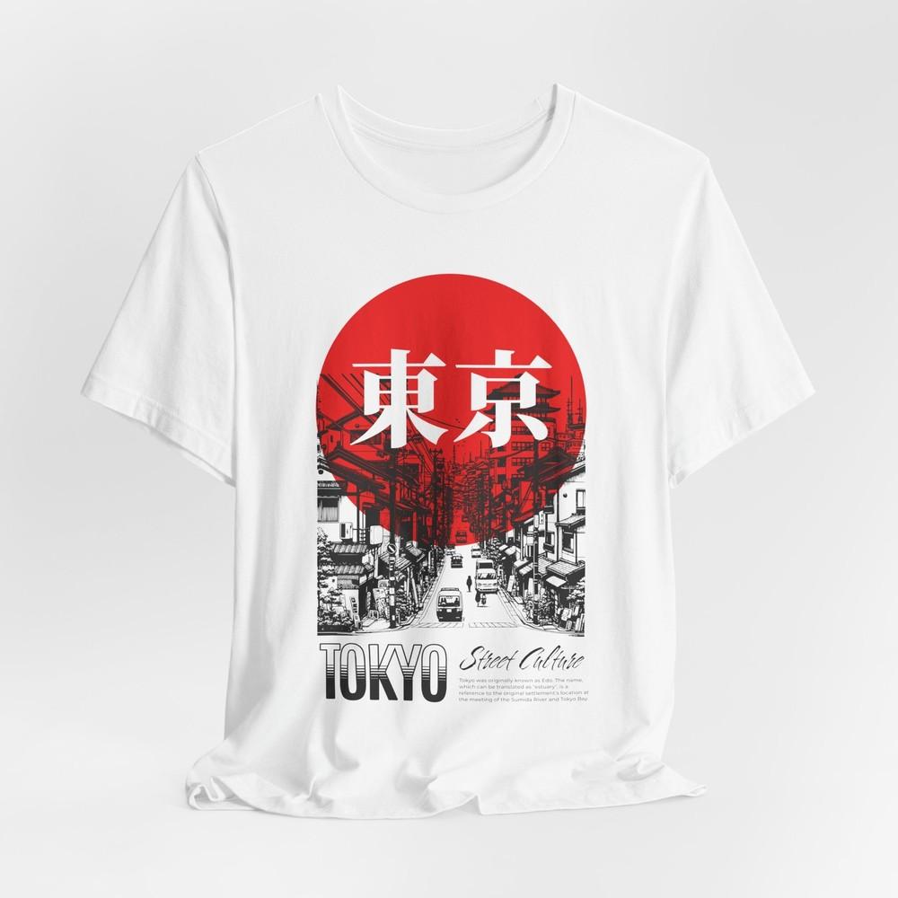 Tokyo Skyline Unisex TShirt Japanese | Kanji Red Sun Urban Graphic Tee Unisex T-Shirt M