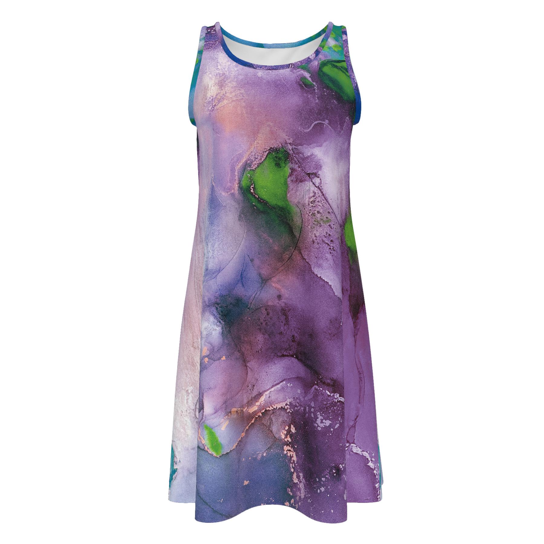 

Summer Hot Style 3D Print Women s Casual Tank Dress with Round Neck Large (L)