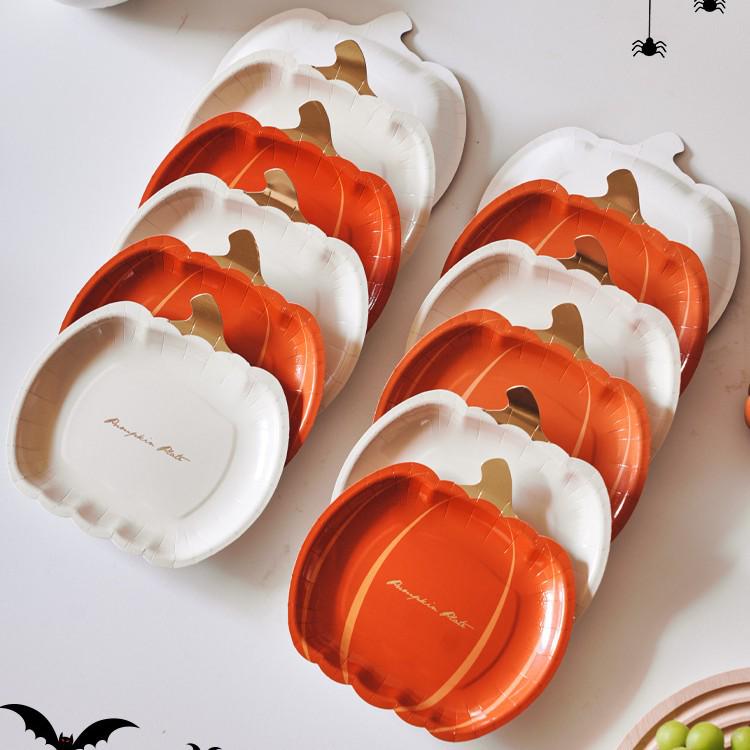 Halloweenská dýňová lucerna Stolní dekorace & Jednorázové nádobí pro atmosféru místa