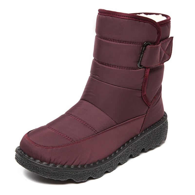 Women's High-Top Waterproof Non-Slip Snow Boots Fleece-Lined Winter Cotton Shoes.