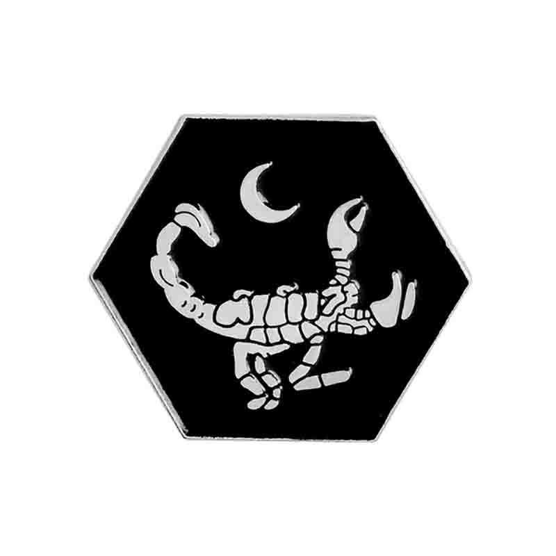 European  American Skull, Scorpion, and Devil Design Brooch - Creative Fashion Accessory