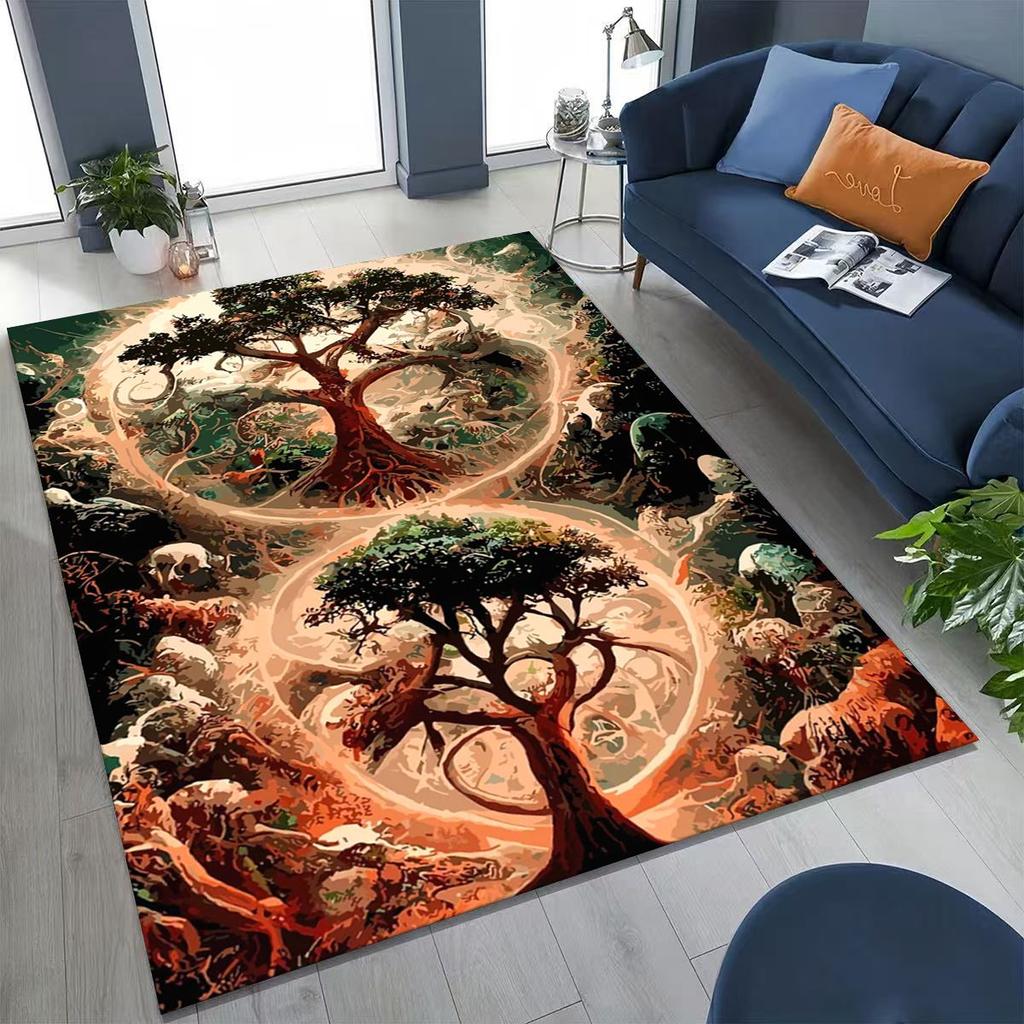 Nordic Dream Tree of Life Symbol Totem Yggdrasil Rug for Bedroom Living Room Sofa Home Doormat Decor,kid Non-slip Floor Mat Gift