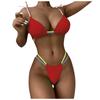 Women's Sexy Fashion Solid Color Strap Bikini Swimsuit