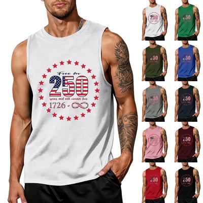 Men Sleeveless Tank Top Casual Loose Fit Summer Muscle Shirt Printed Graphic Sleeveless Tee Lightweight Breathable Activewear