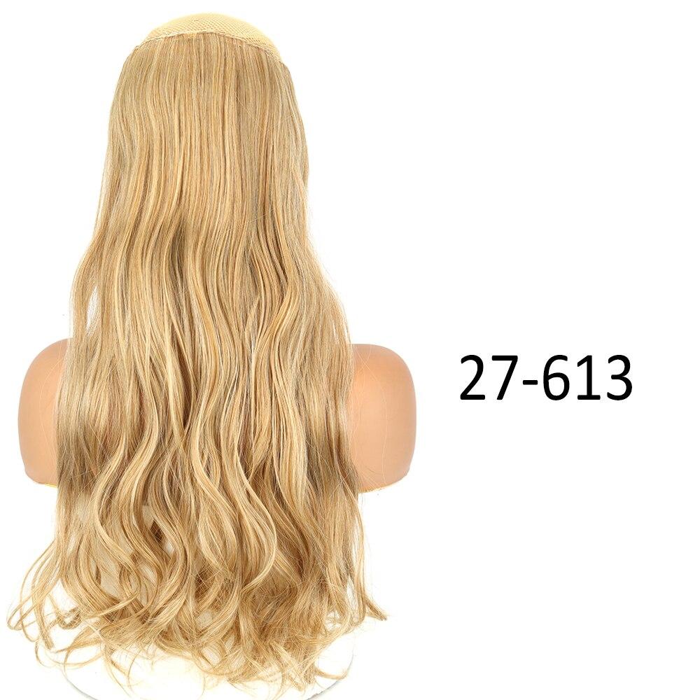 MISSQUEEN Women Long Straight Wavy Invisible Hair Extensions Without Clips Synthetic Fiber Long Daily Wear Invisible Hairpiece