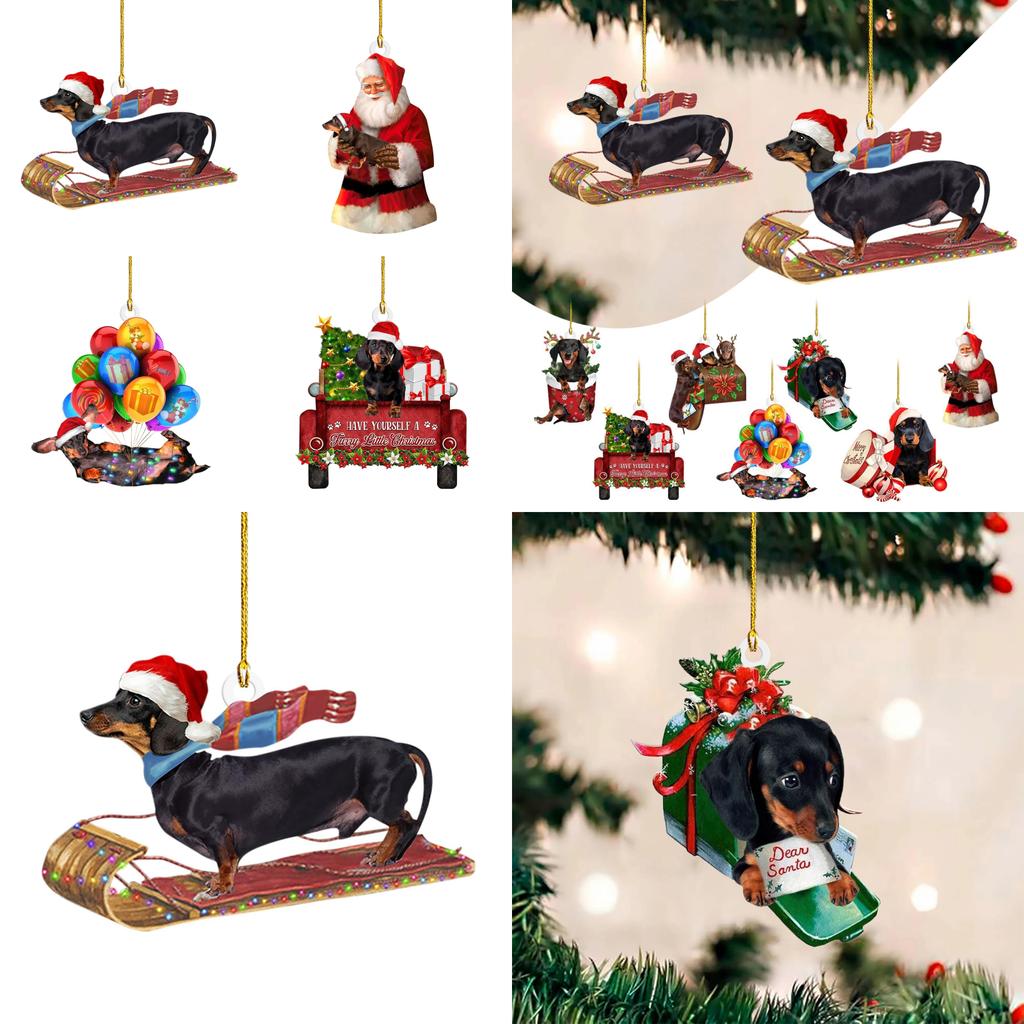 Festive 2023 Dachshund Dog Ornaments Set For Car Interior And Home Decoration